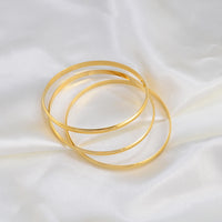 Anniyo 3PCS/Lot, Wholesale Bangle for Women Gold Color African Bright Bracelet Jewelry Middle East  #133816