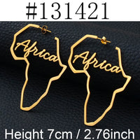 Anniyo African Symbol Earrings Gold Color Stainless Steel Adinkra Nyame Earrings Stud Ethnic large Jewelry Love  #131121