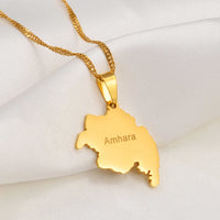 Anniyo Ethiopia Amhara Pendant Necklaces for Women Jewelry for Gold Plated #239121