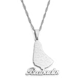 Anniyo Map of the Barbados Island With City Names Pendant Necklaces Silver Color/Gold Color Maps Barbados Jewelry #125121