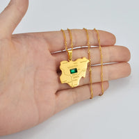 Anniyo Nigeria Map With Green Stone Pendant Necklaces Silver Color/Gold Color Nigerian Maps Jewelry Patriotic  @206921