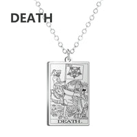 Dawapara Tarot Cards Necklace Women Stainless Steel Necklace Wealth Amulet Classic Tarot Major Arcana Divination Charm Jewelry