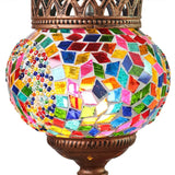 Artpad Mediterranean Style Turkish Moroccan Pendant Light Decoration Handmade Glass Shade Restaurant E27 Mosaic Hanging Lamp