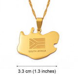 Anniyo  3.3cm South Africa Map Necklaces Jewelry Gold Color Africa Countries Maps South Africans #001921