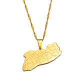 Anniyo El Salvador Map City Name Pendant Necklace for Women Girls Jewelry Map of El Salvador #233721