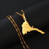 Anniyo Eritrea Map With City Name Pendant Necklaces Women Girls Silver Color/Gold Color Jewelry African Map of Eritrean @253821