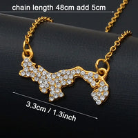 Anniyo Gold Color Panama Map Pendant Chain Necklaces Panamanian Maps Jewelry #011621
