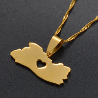 Anniyo El Salvador Map Pendant Necklace for Women/Men Gold Color Jewelry Map of El Salvador Necklaces #004921