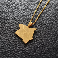 Anniyo (3cm) Map of Kenya & City Pendant Necklaces Jewellery Silver Color/Gold Color African Jewelry kenyans Map Kenyan