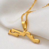 Anniyo  Gambia Map Pendant Necklaces African Jewelry Gambian Items  @000221
