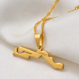 Anniyo  Gambia Map Pendant Necklaces African Jewelry Gambian Items  @000221