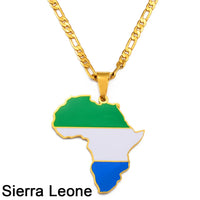 Anniyo 3.8CM Hip-hop Africa Map Pendant Necklace Jewelry Ghana Nigeria Congo Sudan Somalia Uganda Zimbabwe Zambia Liberia#207921
