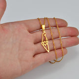 Anniyo 3.5CM Israel Map Pendant Necklaces Women ,Silver Color/Gold Color Jewelry #240621