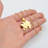 Anniyo Azerbaijan Map City Name Pendant Necklaces Azerbaycan of Maps Jewelry  @270021