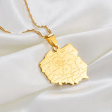 Anniyo 3.1CM Polska Map & City Name Pendant Necklaces for Women Girls Jewelry Maps of Poland Chains #244621