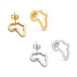 Anniyo Mini Africa Map Stud Earrings Silver Color/Black/Gold African Earrings Small Ornaments Traditional Ethnic  @148121