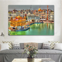 Sikhism Canvas Painting Golden Temple Amritsar Posters Wall Art Hindu Religion Holy Land Pictures for Living Room Decor Cuadros