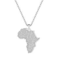 Kinitial Stainless Steel African Country Map Pendant Charm Necklace Jewelry  Clavicle Chain Necklace for Women Party Choker Gift