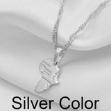 Anniyo (1.3CM) Mini Africa Map Pendant and Necklace for Women Girls Gold Color Jewelry Small Map African Wholesale #048604