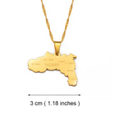 Anniyo Ethiopia Tigray Region With Cities Pendant Necklaces African Jewelry for Women Girls #180421