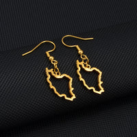 Anniyo Iran Map Earrings for Women Girls Jewelry Stainless Steel Iranian Outline Earring #246321