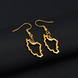 Anniyo Iran Map Earrings for Women Girls Jewelry Stainless Steel Iranian Outline Earring #246321
