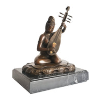 Bronze Saraswati Sculpture Hindu Mythology Wisdom Wealth Goddess India Buddha Figurine Statue Art for Business Gift
