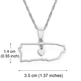 Anniyo  Heart Puerto Rico Pendant Necklaces Gold Color PR Puerto Ricans Map Jewelry party Items #145121
