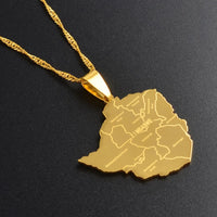 Anniyo Map of Zimbabwe With City Pendant Necklaces Silver Color/Gold Color Women Stainless Steel Zimbabweans Maps Chains #070921