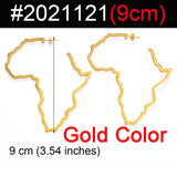 7CM/9CM Outline Africa Map Big Earrings Exaggerate Earring African Jewelry Traditional Ethnic Hyperbole Earrings #201121