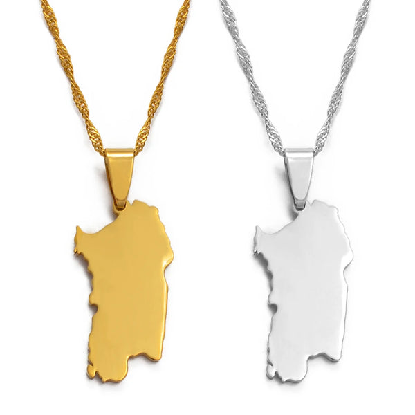 Anniyo Italy Sardinia Pendant and Necklace Silver Color/Gold Color Trendy Italian Sardegna/Sardaigne Jewelry #015021