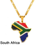 Anniyo 3.8CM Hip-hop Africa Map Pendant Necklace Jewelry Ghana Nigeria Congo Sudan Somalia Uganda Zimbabwe Zambia Liberia#207921