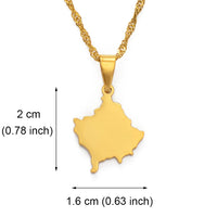Anniyo 2CM Small Size Kosovo Pendant Necklaces For Women Girls Silver Color/Gold Color Jewelry Kosoves Charms Jewellery #146721