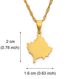Anniyo 2CM Small Size Kosovo Pendant Necklaces For Women Girls Silver Color/Gold Color Jewelry Kosoves Charms Jewellery #146721