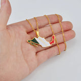 Anniyo Mexico Map Colored Flag Pendant Necklace for Women Girls Mexican Maps Jewelry #251521