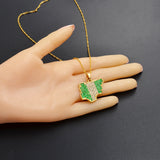 Anniyo Color Flag Nigeria Jamaica With Rhinestone Africa Maps Pendant Necklaces Ethnic Jewelry #122721