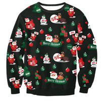 3D Christmas Deer Snowman Christmas gift Santa Claus Patterned Ugly Sweater Jerseys and Sweaters blouses For Men Women Pullover