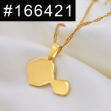 Anniyo Tahiti Map Pendant Necklaces for Women Girls Gold Color/Silver Color French Polynesia Jewelry #166421