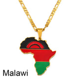 Anniyo 3.8CM Hip-hop Africa Map Pendant Necklace Jewelry Ghana Nigeria Congo Sudan Somalia Uganda Zimbabwe Zambia Liberia#207921