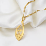 Anniyo Coconut Tree and Flowers Guam Pendant Necklaces for Women Men Gold Color Guam Jewelry #128521