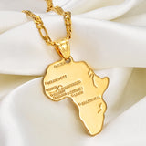 Anniyo 3.7cm Africa Map Pendant Necklace Women Men Ethiopian Jewelry Wholesale African Maps Ethnic Ornaments #260106