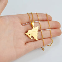 Anniyo Nicaragua Map With Cities Pendant Necklaces Silver Color/Gold-Plated Jewelry Nicaraguan Jewelry @266821