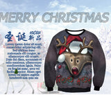 3D Christmas Deer Snowman Christmas gift Santa Claus Patterned Ugly Sweater Jerseys and Sweaters blouses For Men Women Pullover