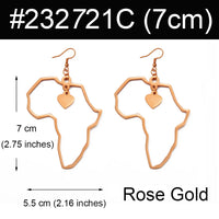 Anniyo 7CM/2.6CM/3.5CM Africa Map Big Earrings Exaggerate Earring Heart African Jewelry Traditional Ethnic Hyperbole #232721