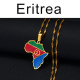 Anniyo 3CM Hip-hop Africa Map Pendant Necklace Jewelry Eritrea,Gambia,Guinea,Congo,Tunisia,Benin,Libay,Namibia,Chad,Botswana