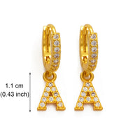Anniyo A-Z Letters Earrings Women Girls Jewelry Alphabet Initial CZ Cubic Zirconia Earrings Letter African party Items #229306