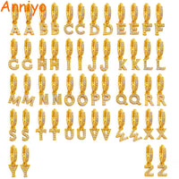 Anniyo A-Z Letters Earrings Women Girls Jewelry Alphabet Initial CZ Cubic Zirconia Earrings Letter African party Items #229306