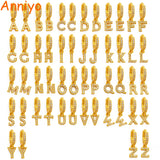 Anniyo A-Z Letters Earrings Women Girls Jewelry Alphabet Initial CZ Cubic Zirconia Earrings Letter African party Items #229306