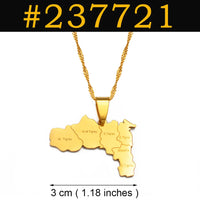 Anniyo Gold Color and Silver for Ethiopia Tigray Region Pendant Necklaces African Jewelry #237721