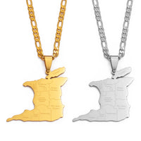 Anniyo (3.5cm Big) Trinidad & Tobago Map City Name Pendant Necklace For Women Men Gold Color Trendy Ethnic Jewelry @119421